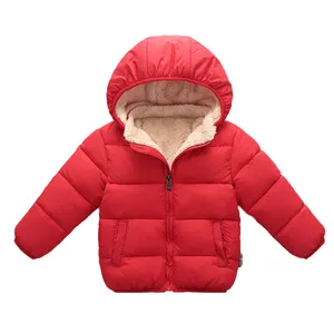 Abbigliamento per bambini cappotto invernale in cotone per bambina cappotto Unisex in pile caldo addensato cappotto con cappuccio per bambini con zip