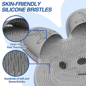 Alfombrilla de Silicona para Baño con Diseño de Pata de Conejo, <span class=keywords><strong>Antideslizante</strong></span>, Ecológica, Duradera, para Masaje de Espalda y Eliminación de Piel Muerta - Product Image 3