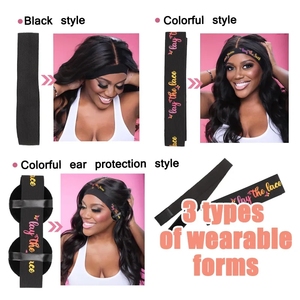 Nouvel arrivage : Bande élastique en dentelle pour perruque frontale avec logo personnalisé, taille et couleur au choix, et protège-oreilles (muffes) - Product Image 4