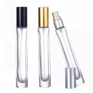 Flacon de parfum carré de 10 ml avec bouchon à vis, pompe pulvérisatrice, en verre transparent, mini format de voyage, emballage cosmétique OEM avec impression sur écran - Product Image 1