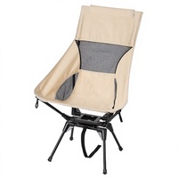 Fauteuil lune pivotant à 360° à dossier haut, pliable et portable pour le camping, avec appui-tête épais, cadre en Oxford 600D pour les voyages en extérieur