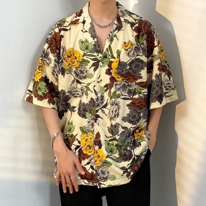 Chemise Hawaïenne Unisexe à Manches Courtes en Tissu Glacé <span class=keywords><strong>pour</strong></span> l'Été, Motif Floral, Idéale <span class=keywords><strong>pour</strong></span> les Vacances (Dropshipping) - Product Image 2