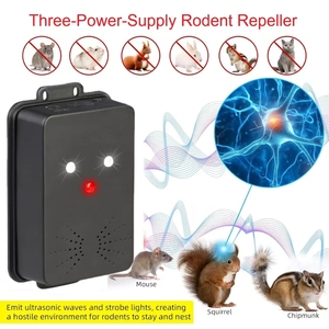 Répulsif à ultrasons 3 en 1 pour souris et rongeurs, lumière stroboscopique pour moteur de voiture, piles incluses, écologique pour la maison, le <span class=keywords><strong>garage</strong></span>, le grenier - Product Image 5