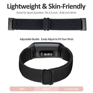 Elasrtic Sports Watch Band Correa de nailon Pulsera de repuesto <span class=keywords><strong>Fitbit</strong></span> Charge 3/4/3 SE para mujeres y hombres - Product Image 2