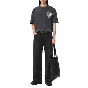 Camiseta de Algodón Personalizada para Hombre, de Alta Calidad, Estilo Vintage, Holgada, con Estampado en Serigrafía, Cuello Redondo y Tejido Grueso - Product Image 5