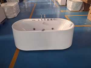 Baignoire autoportante en acrylique X-ALASKA pour couple, grande taille, surface solide, baignoire de trempage CUPC pour salle de bain/hôtel - Product Image 4