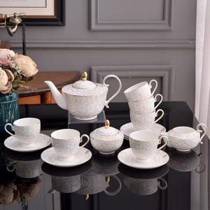 ชุดอาหารค่ำหรูหราสไตล์ยุโรป ทำจากเซรามิกเนื้อละเอียด สำหรับครอบครัว จานอาหารตะวันตก ชุดกาแฟ ขายดี คลาสสิค - Product Image 5