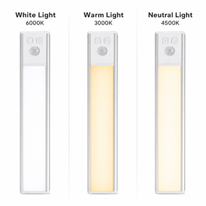 Luz de gabinete ultrafina de aluminio con sensor de movimiento, regulable, súper brillante, recargable por USB, inalámbrica, adhesiva, para armario. - Product Image 5
