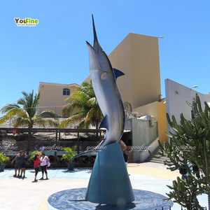 Escultura de Marlin de Bronce Metálico de Tamaño Real para Exteriores, Estatua de Animal Marino, Escultura de Pez Saltando, para Decoración de Jardín - Product Image 6