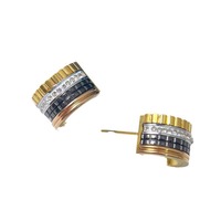 Boucles d'oreilles en tungstène demi-cercle en forme de C, motif diamant, style européen et américain, bijoux d'oreille haut de gamme de niche