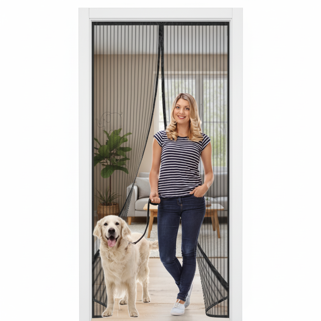 High Cost Performance Brand New Upgraded Polyester Screen Magnetic Mosquito-proof Door Curtain Easy to Install
