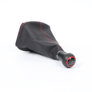 Funda de cuero para palanca de cambios de coche, costuras rojas, diseño ergonómico para Volkswagen Golf 4 - Product Image 4