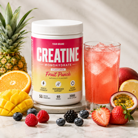 Poudre de créatine monohydrate aromatisée OEM, mélange pour boisson sportive au citron, aux baies et à la pastèque