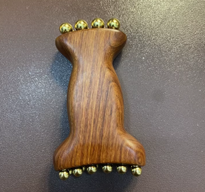 Manche en bois avec perles en laiton Brosse de massage méridien Double tête Visage Cou Masseur de drainage lymphatique - Product Image 5