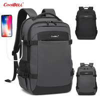CoolBELL – sac à dos pour ordinateur portable 15 pouces pour étudiants, sac à dos étanche de grande capacité pour hommes, antivol, pour voyage d'affaires, avec port USB