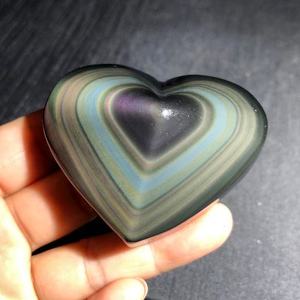 Venta al por Mayor de Corazones de Obsidiana Arcoíris Natural, Cristal Pulido Tallado, Adorno con Tema de Amor, Decoración Feng Shui para el Hogar, Regalo de Boda - Product Image 5