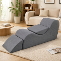 Cómodo Sofá Reclinable de Yoga, Sofá Cama de Esponja con Compresión de Burbujas, Respaldo Acolchado, Ecológico, para Uso en Hoteles y Villas, Envasado al Vacío