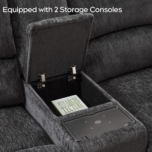 <span class=keywords><strong>Canapé</strong></span> sectionnel inclinable <span class=keywords><strong>électrique</strong></span> surdimensionné avec massage, revêtement en velours, chargeur sans fil, fauteuil inclinable <span class=keywords><strong>électrique</strong></span> - Product Image 5