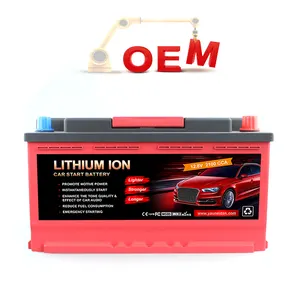 Lifepo4リチウム電池12v 24v 80ah 100ahメンテナンスフリーバッテリーハイブリッドカーバッテリーソーラーストレージシステム