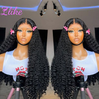 Perruques de cheveux humains bruts vietnamiens 15A Grade Super Double Drawn 13x6 Deep Wave, Perruque bouclée profonde birmane avec frontal en dentelle 13x4