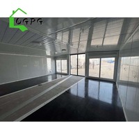 Boutique mobile extensible de 20 pieds, conteneur pliable préfabriqué avec trois portes à battants pour usage commercial et de vente au détail