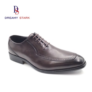 Chaussures habillées d'affaires légères en PU de haute qualité avec logo personnalisé et lacets, motif brocart sculpté, collection automne - Product Image 1
