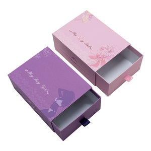 Boîtes cadeaux de luxe personnalisées en papier kraft, style tiroir, pour vêtements, cosmétiques, perruques, chaussettes, fourrures - avec gaufrage et pelliculage mat - Product Image 1