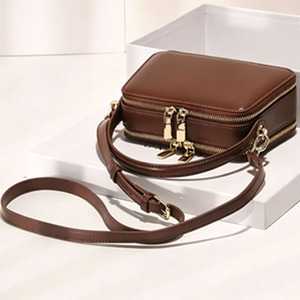 Vintage Genuine Leather Small <b>Square</b> Bag, Women's Luxury Handbag with Top Handle, Multi-functional Crossbody & Shoulder Purse - Product Image 5