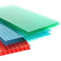 Feuilles creuses en polycarbonate de toiture de mur jumeau de PC ignifuge transparent de 16mm pour l'auvent extérieur de jardin de belvédère