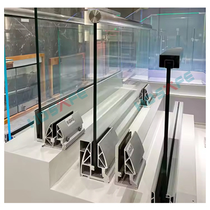 Keamanan balkon pagar kaca pegangan tangan 12 16 20mm kaca balutrade aluminium Saluran U penjepit perangkat keras pagar basis pagar teras - Product Image 5