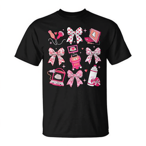 T-shirt Coquette Bow Sonographer Valentine Ultrasound Tech Ob Tech - Product Image 2