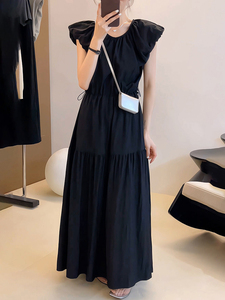 Robe élégante et tendance pour femmes de grande taille, avec manches bouffantes, nouveau style coréen pour l'été, robe trapèze taille haute - Product Image 6