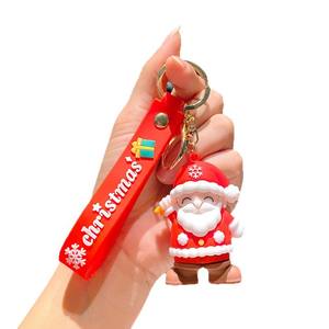 พวงกุญแจรูปกวางการ์ตูนน่ารัก ตุ๊กตาหิมะ ผู้หญิง 3 มิติ พวงกุญแจซานต้าสุดน่ารัก พวงกุญแจต้นคริสต์มาส PVC - Product Image 3