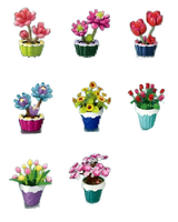 Ensembles de blocs de construction en forme de fleurs, échelle 1:8, plastique ABS, 106 pièces, jouet éducatif pour enfants, décoration de la maison, 601287