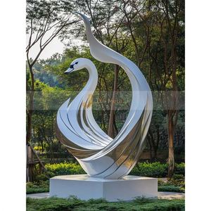 Escultura de Acero Inoxidable Art Deco Profesional Hecha a Medida ANW9684 para Proyectos de Decoración de Hoteles, Parques y Paisajismo - Product Image 2