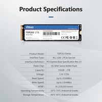 TDP203 2TB PCIe Gen4 NVMe M.2 2280 SSD Internal Baru Kecepatan Tinggi hingga 2500MB/s untuk Laptop/Desktop