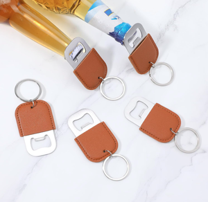 Portachiavi in Vera Pelle con Apribottiglie, Cucito a Mano, Anello Portachiavi in Acciaio Inossidabile, Strumento da Bar Tascabile, Regalo Vintage <span class=keywords><strong>per</strong></span> Uomo - Product Image 3