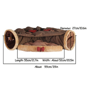 Produttori all'ingrosso inverno Comfort caldo cotone gatto giocattolo Tunnel Pet House con natale modello animale cervo - Product Image 2