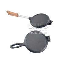Usine directe le plus vendu en fonte Camp tarte cuiseur gaufrier utilisation extérieure gaufrier avec poignées personnalisées