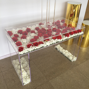 Transparent Acrylic Coffee Dessert <strong>Buffet</strong> <strong>Tables</strong> Acrylic Bride <strong>Table</strong> Pure Acrylic Wedding <strong>Table</strong> With Inside Flowers - Product Image 5