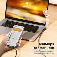 Toocki kabel pengisian daya Usb, kawat 90 derajat 1m siku Usb a ke tipe-c Usb2.0 untuk ponsel