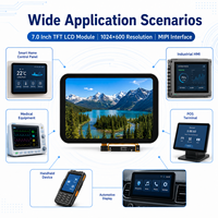 Écran d'affichage TFT haute résolution basse consommation FPC 7 pouces 1024x600 avec interface MIPI JD9165 pour appareils intelligents avec échantillonnage rapide