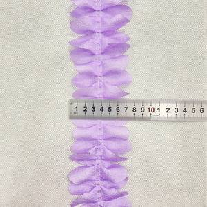 8cm con rifiniture a balze con rifiniture in pizzo con nastro in <span class=keywords><strong>Chiffon</strong></span> plissettato Per cucire abiti da bambino Per abiti da DIY XF33 50 iarde Per rotolo - Product Image 3