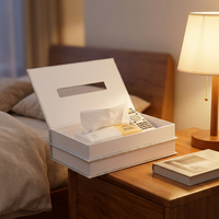 Organisateur de mouchoirs en forme de livre imprimé style minimaliste, double compartiment de rangement dissimulé, ornement de table original pour salon