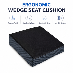 Coussin de siège carré en gel rafraîchissant et mousse à mémoire de forme de <span class=keywords><strong>4</strong></span> pouces, personnalisé, OEM, pour un confort optimal - Product Image 2