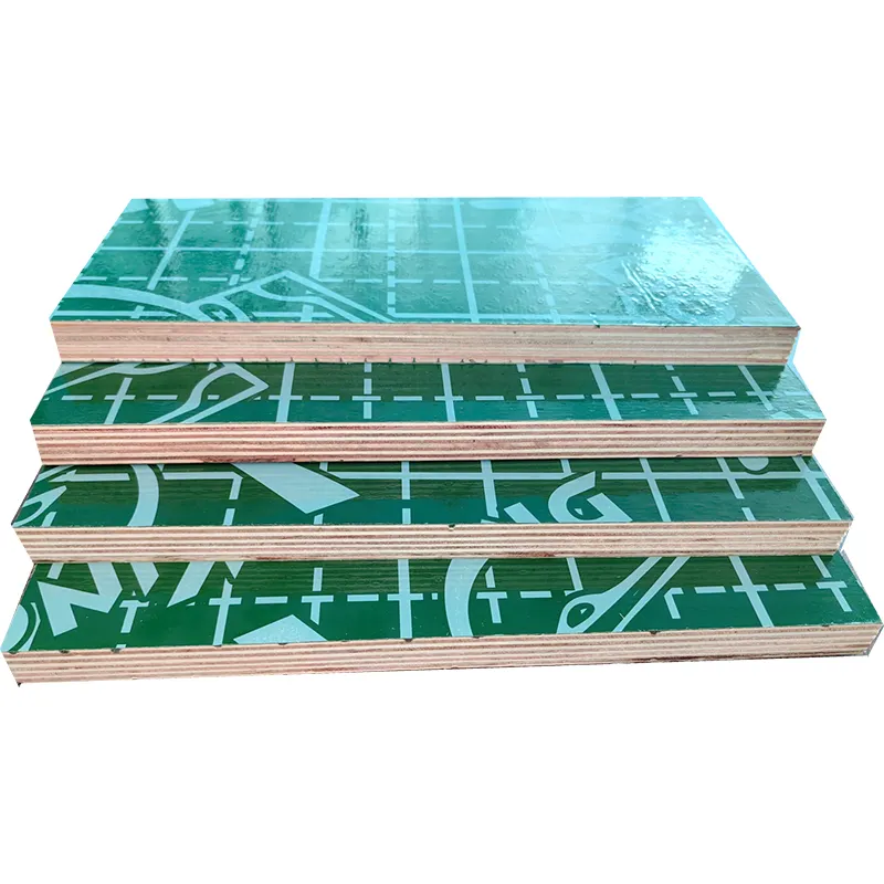 1220 * 2440mmグリーン/イエロー/ブルーカラープラスチックフィルム面合板プラスチック合板
