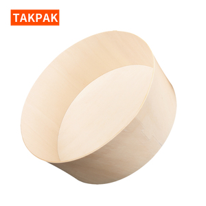 Vente chaude Emballage En Bois Boîte Ronde Burger Boîte À Gâteau Plateau De Nourriture Végétarienne Avec Couvercle Conteneur En Bois Compostable - Product Image 5