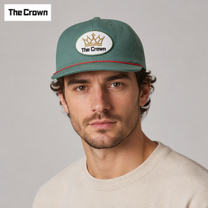 Casquette de baseball personnalisée de haute qualité à 6 panneaux, broderie avec bordure en corde, visière large et plate, calotte souple, unisexe, vente en gros - Product Image 1