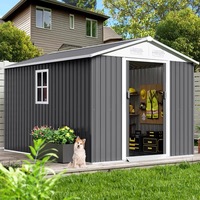 Abri de jardin pour conteneurs, résistant aux intempéries, avec panneaux composites, pour toilettes et rangement, design moderne, garantie 5 ans
