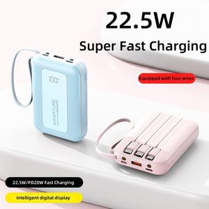 Nouvelle batterie externe avec <span class=keywords><strong>charge</strong></span> super rapide PD22.5W, 4 câbles intégrés, grande capacité 10000/20000mAh, chargeur portable avec écran LCD - Product Image 3